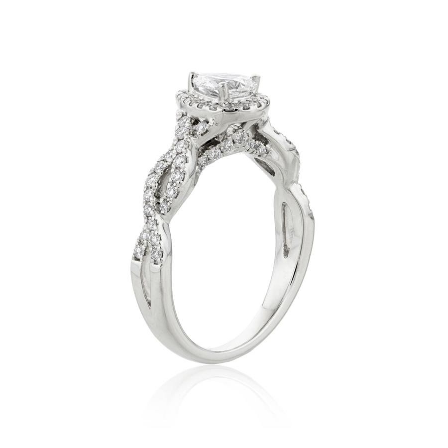 Twisted Pear Cut Diamond Engagement Ring 1