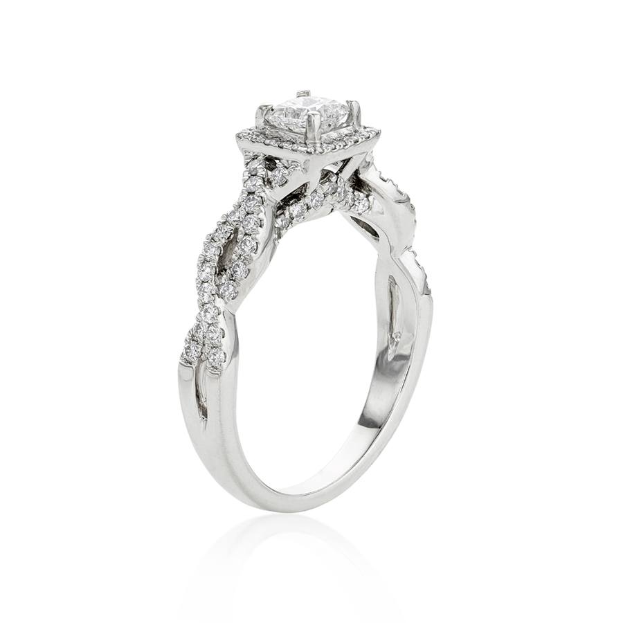 Twisted Princess Cut Diamond Engagement Ring 1