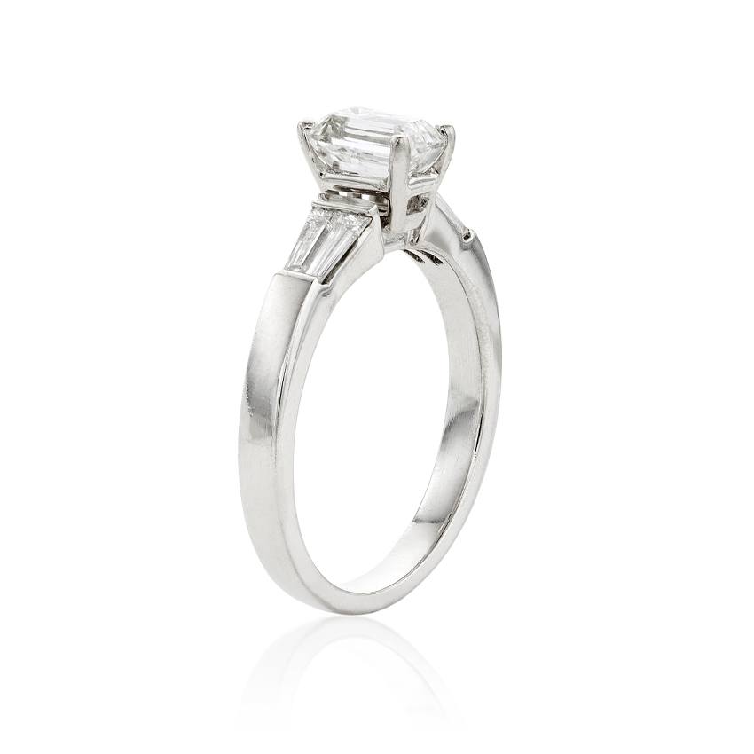 1.01 CT Emerald Cut Diamond Engagement Ring 1