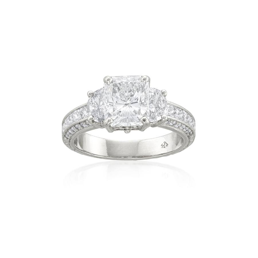2.04 Carat Radiant Platinum Engagement Ring
