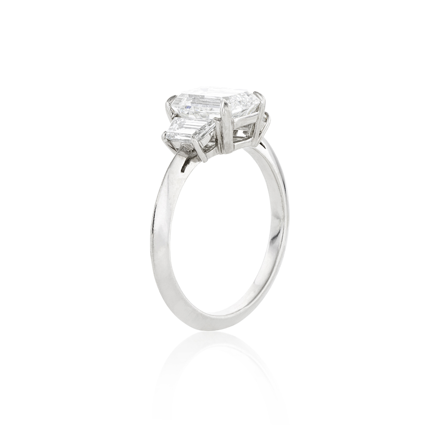 2.01 Carat Emerald Cut Diamond Engagement Ring
