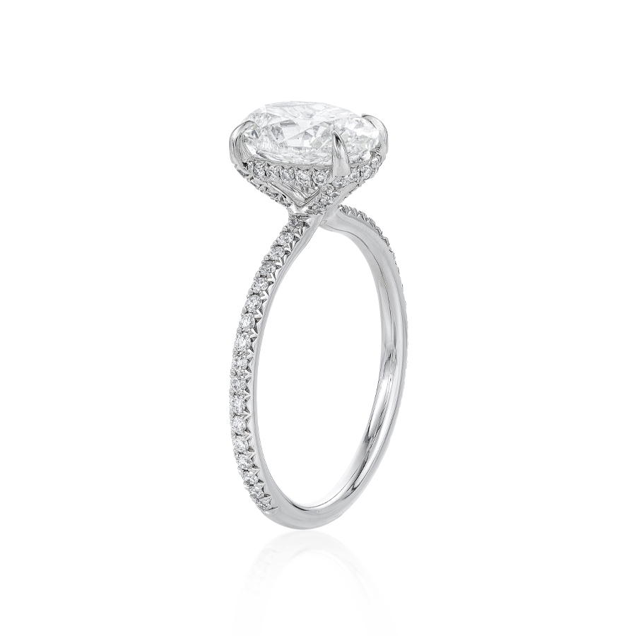2.01 CT Oval Cut Diamond Engagement Ring with Hidden Halo 1