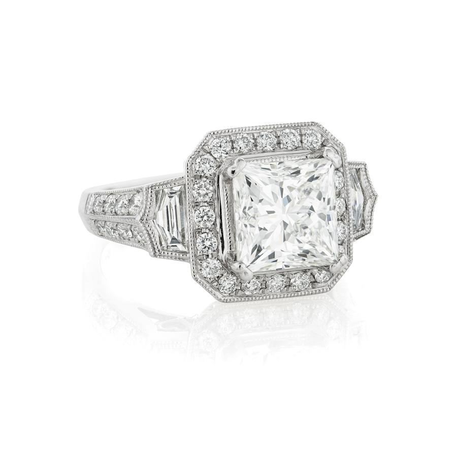 3.04 CT Princess Cut Diamond Engagement Ring 1
