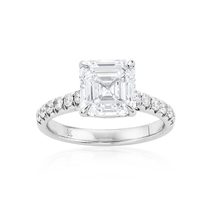 Asscher Cut Diamond Engagement Ring 0