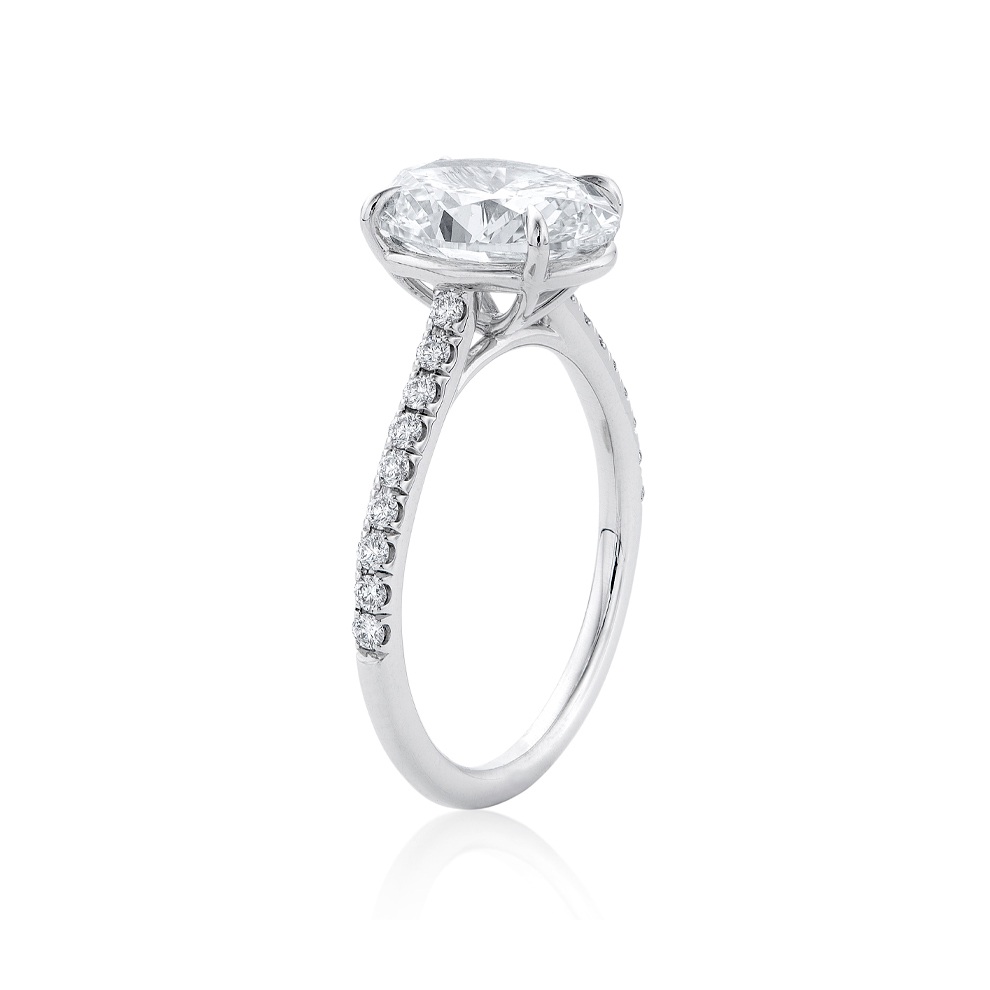 White Gold 3.01 CTW Oval Diamond Engagement Ring 1