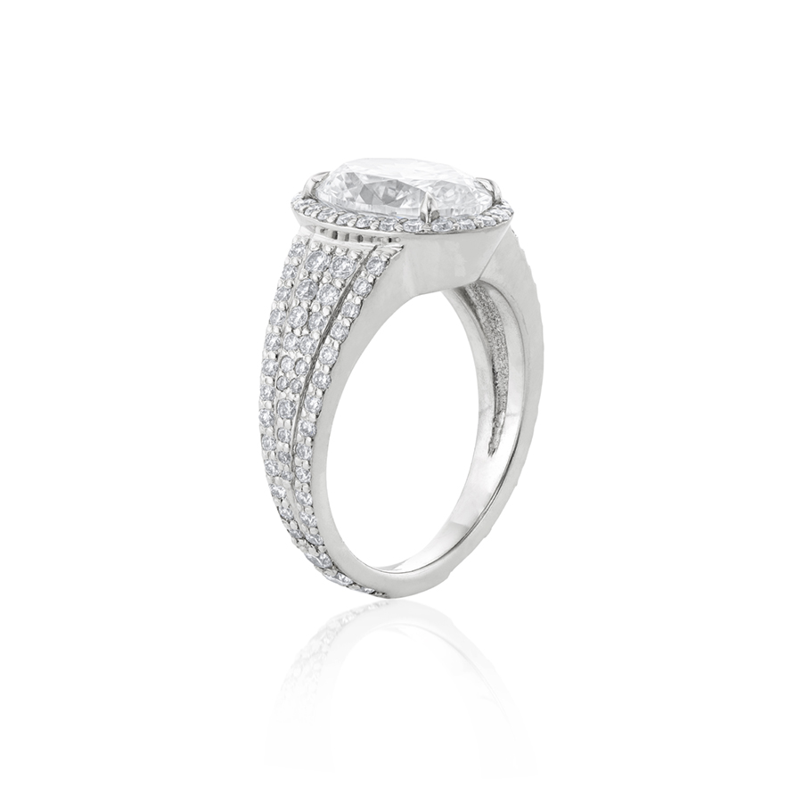 3.21 Carat Oval Cut Diamond Engagement Ring
