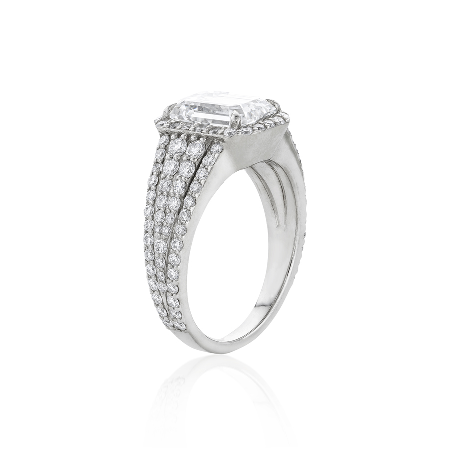 3.01 Carat Emerald Cut Diamond Engagement Ring
