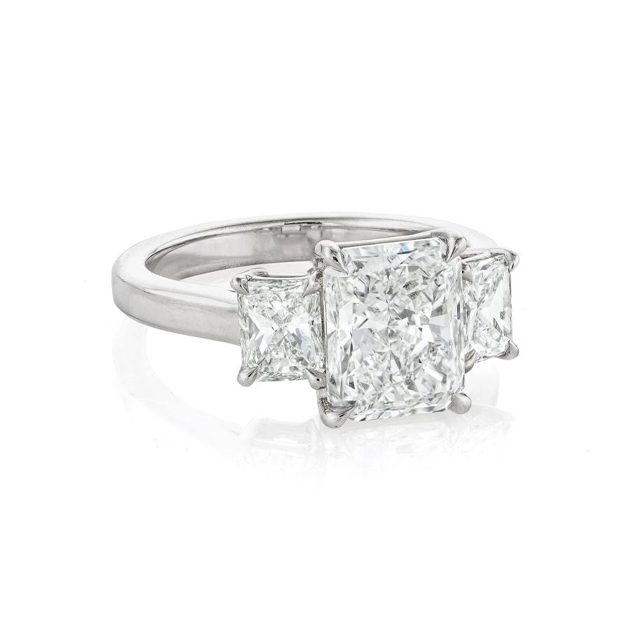 3.01 CT Radiant Cut Diamond Platinum Engagement Ring 0