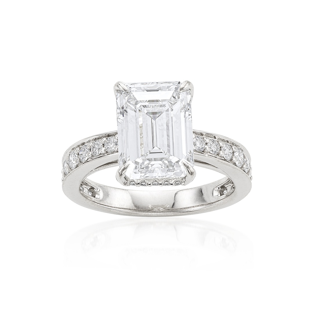 4.29 CTW Emerald Cut Diamond Engagement Ring 0