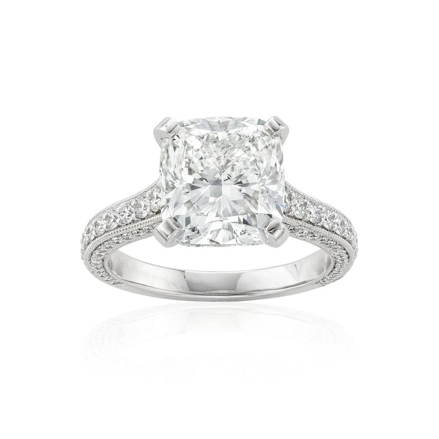 5.01 CT Cushion Cut Diamond Engagement Ring 0