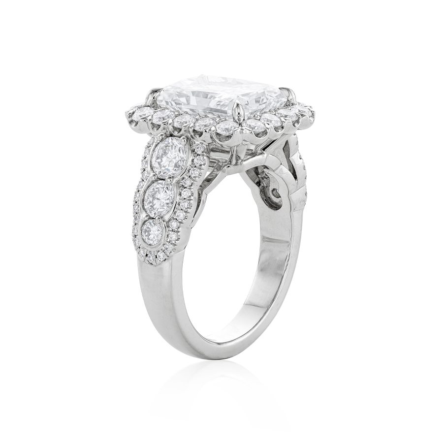 5.01 Carat Radiant Cut Diamond Engagement Ring 1