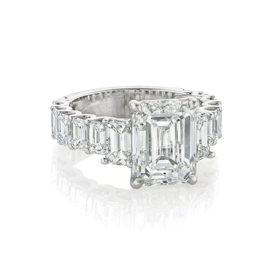5.03 CT Emerald Cut Diamond Engagement Ring 0