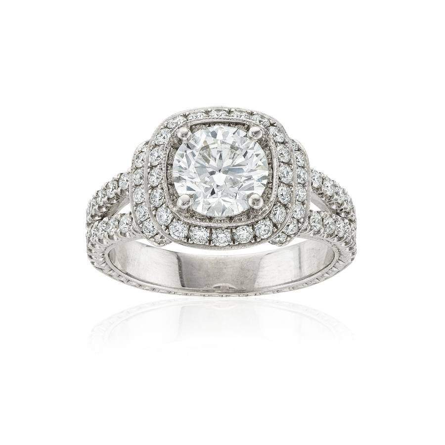 White Gold Round Diamond Engagement Ring 0