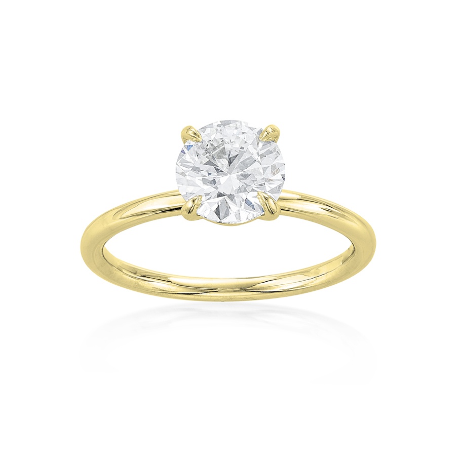 1.50 CT Round Diamond Solitaire Engagement Ring in Yellow Gold 0
