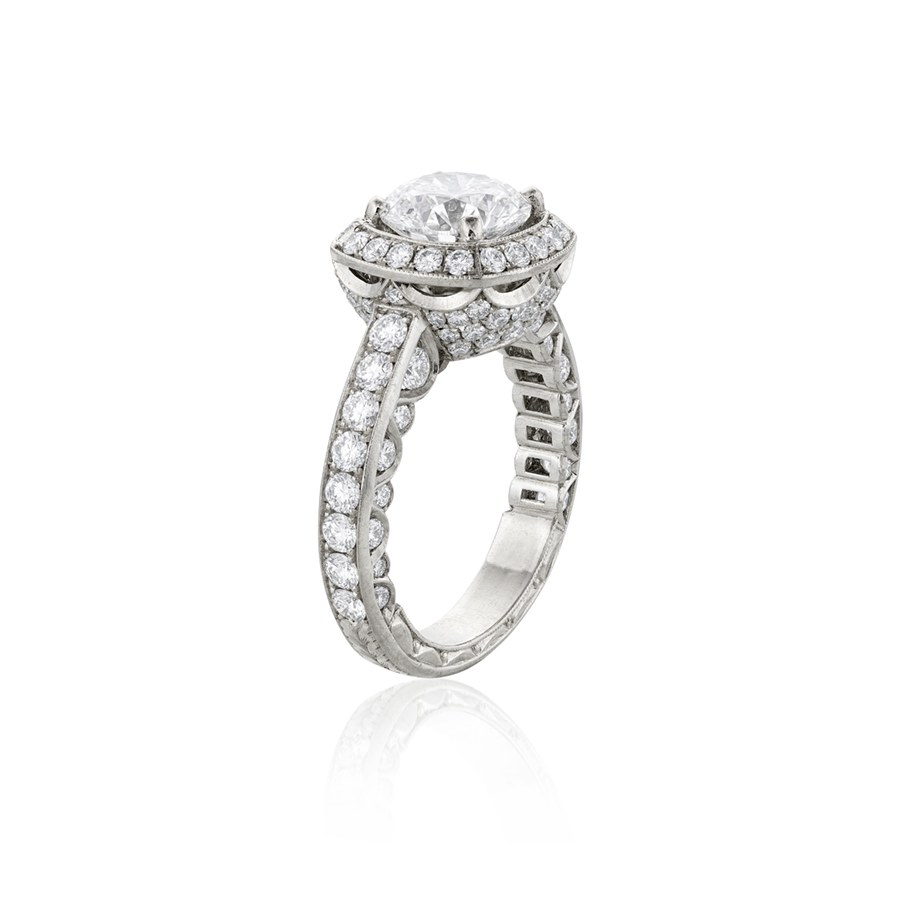 Platinum Round Diamond Engagement Ring 1