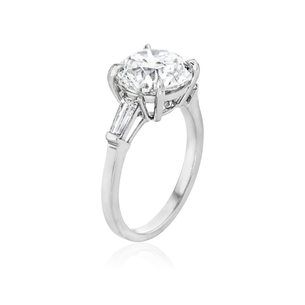 Platinum 4.47 Ctw Round Diamond Engagement Ring 1
