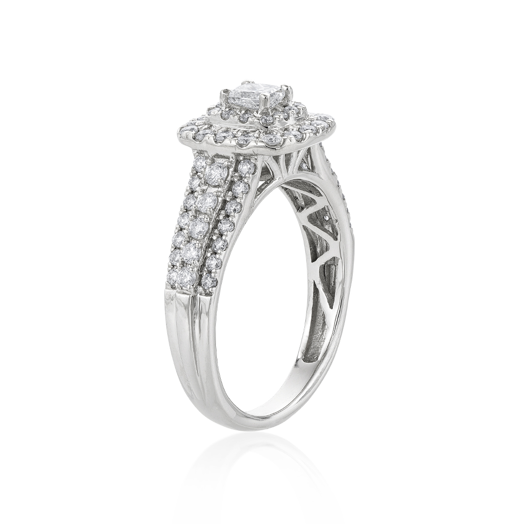 1.00 CTW Princess Cut Diamond Bridal Ring Set 0