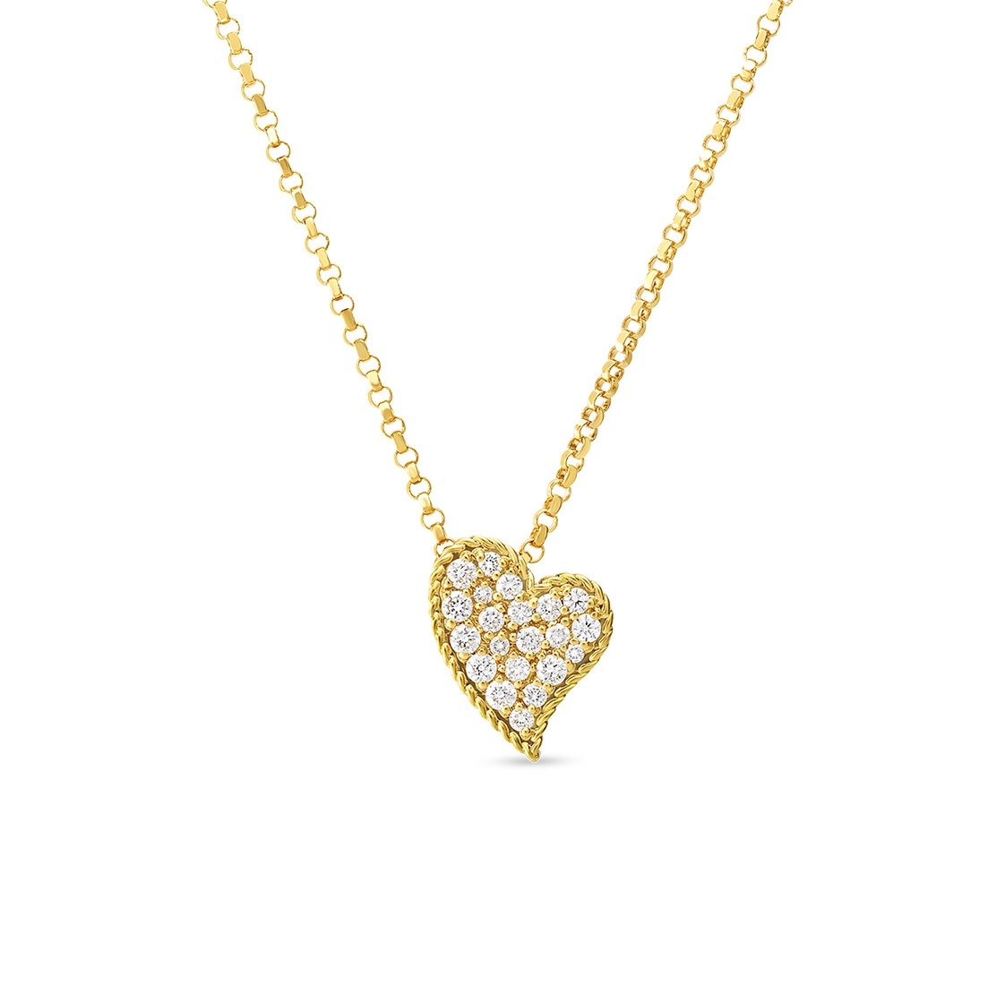 Roberto Coin 18k Yellow Gold & Diamond Heart Pendant Necklace 0