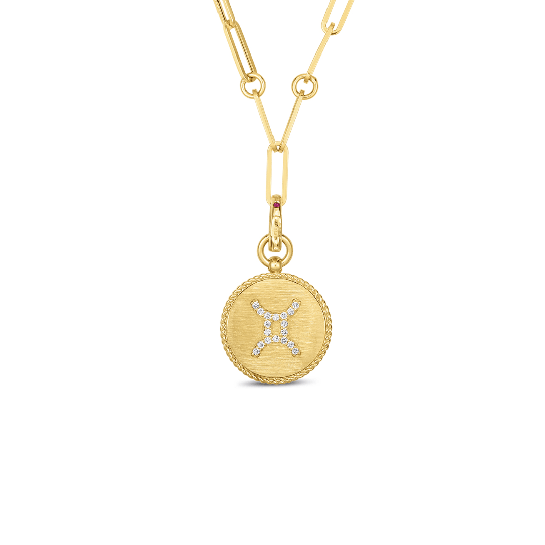 Roberto Coin Yellow Gold Gemini Pendant Necklace
