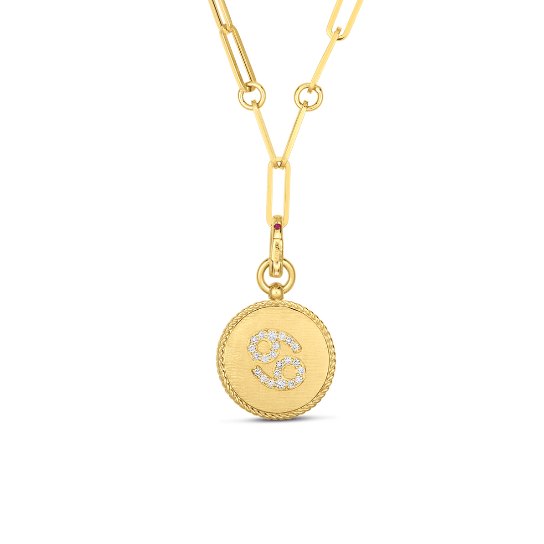 Roberto Coin Yellow Gold Cancer Pendant Necklace
