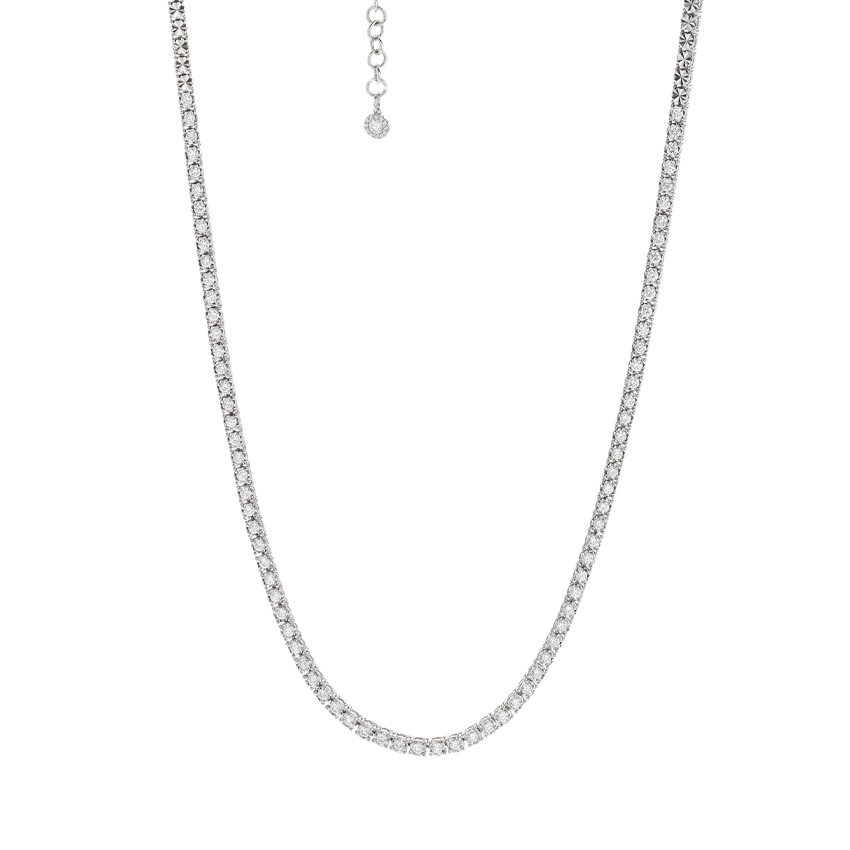 White gold diamond choker necklace 0