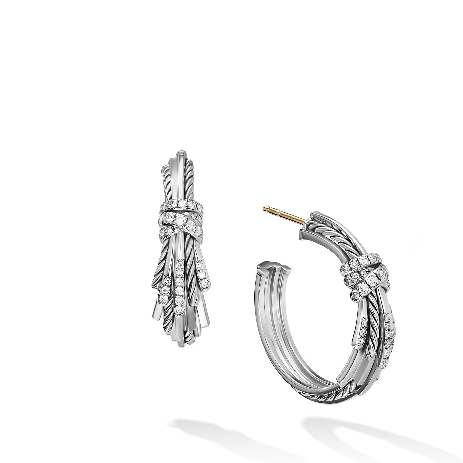 David Yurman Angelika 27mm Hoop Earrings with Pave Diamonds 1