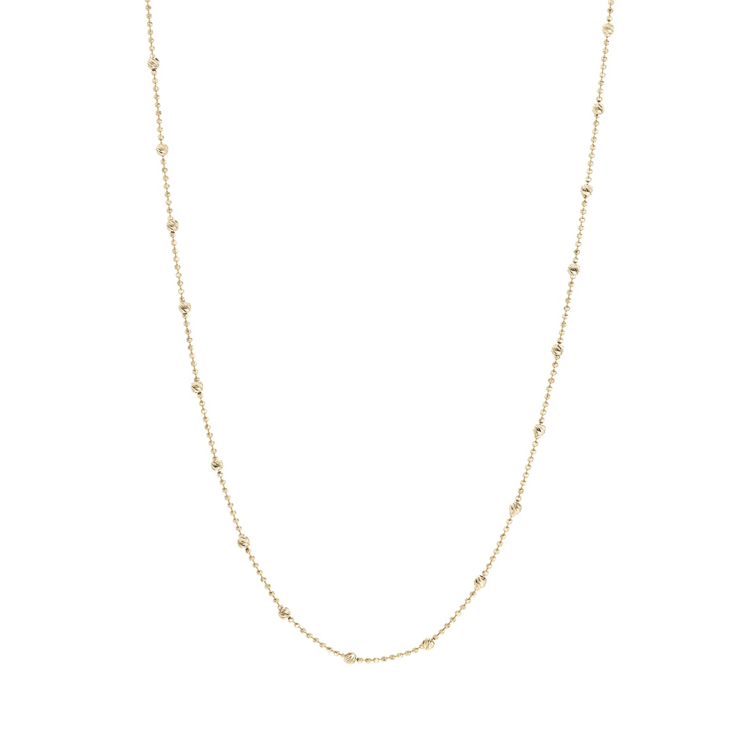 Yellow Gold Sphere Station Necklace