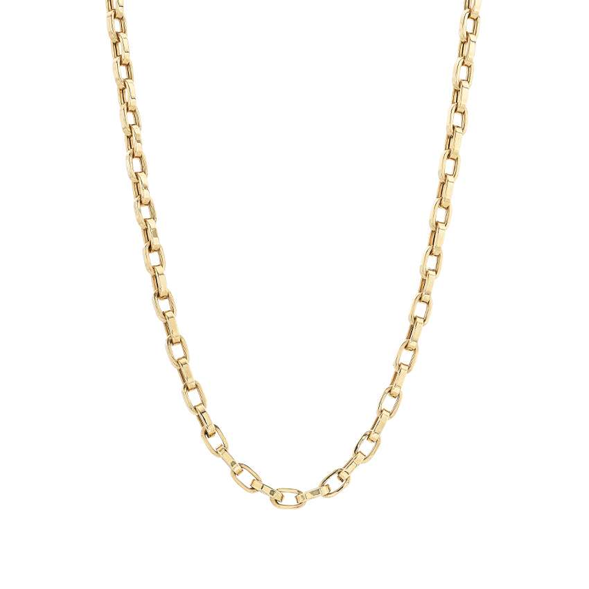 Yellow Gold 20 inch Oval Link Chain Necklace 0
