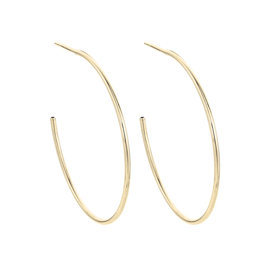 32mm Polished Ultra Thin Gold Hoop Earrings 0