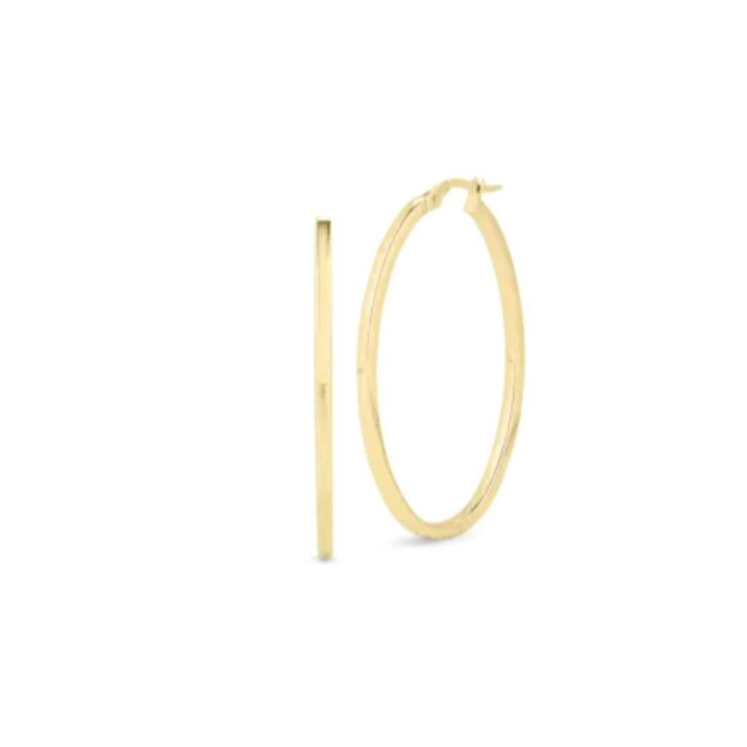 Roberto Coin 18K Yellow Gold Large Oval Hoop Earrings 0