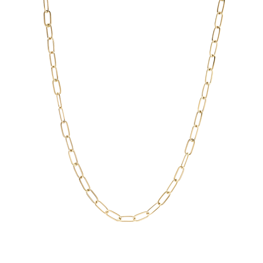 3.5 mm Paperclip Style Oval Link Chain Necklace, 18" 0