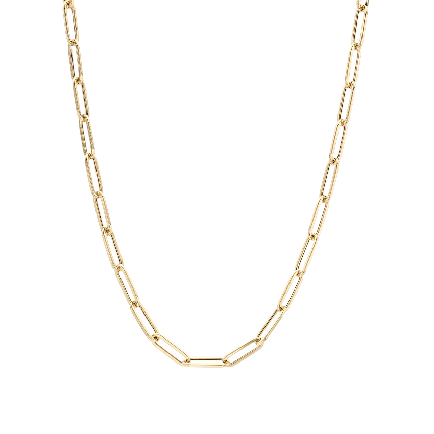 4 mm Paperclip Style Oval Link Chain Necklace 0