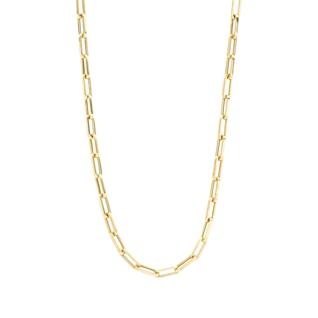 14K Yellow Gold Paperclip Link Necklace