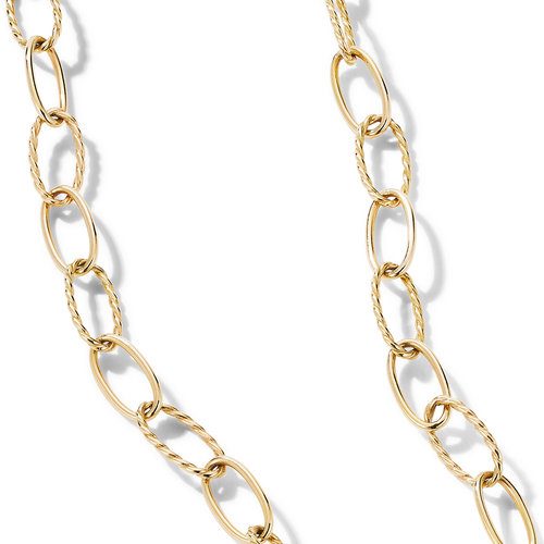 David Yurman Stax Elongated Oval Link Necklace in 18K Yellow Gold
