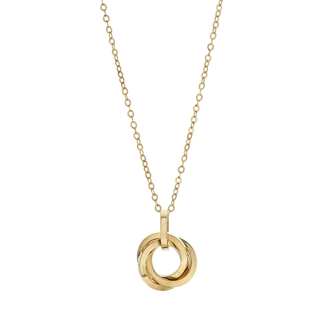 Yellow Gold Interlocking Circle Necklace 0