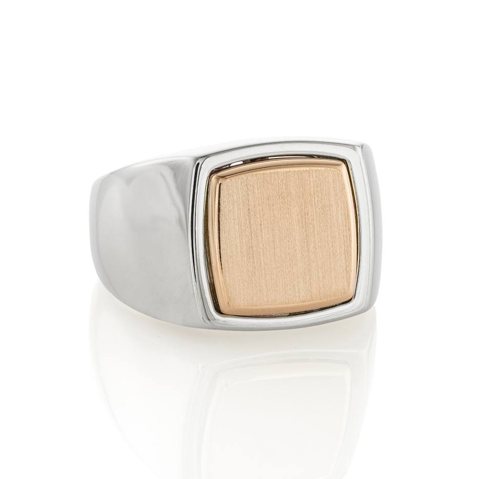 Gents Rose Gold Square Ring
