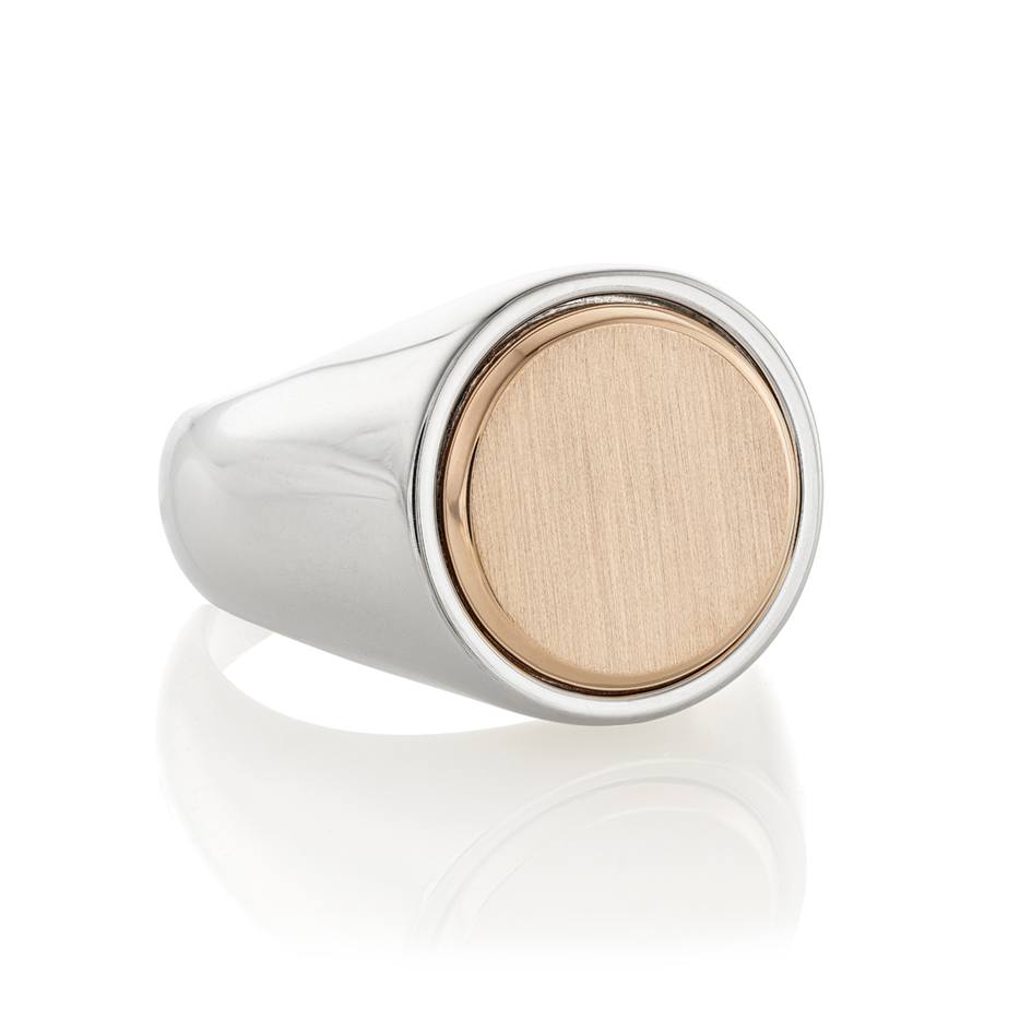 Gents Rose Gold Round Ring
