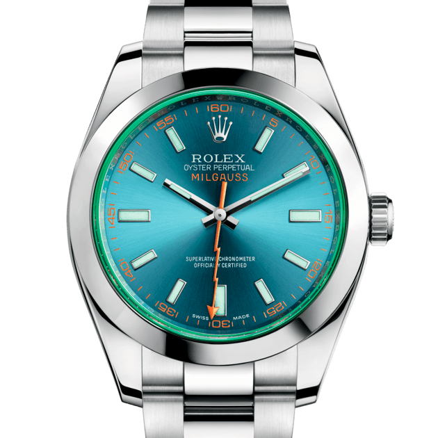 Rolex Milgauss, m116400gv-0002. Available at Lee Michaels Fine Jewelry