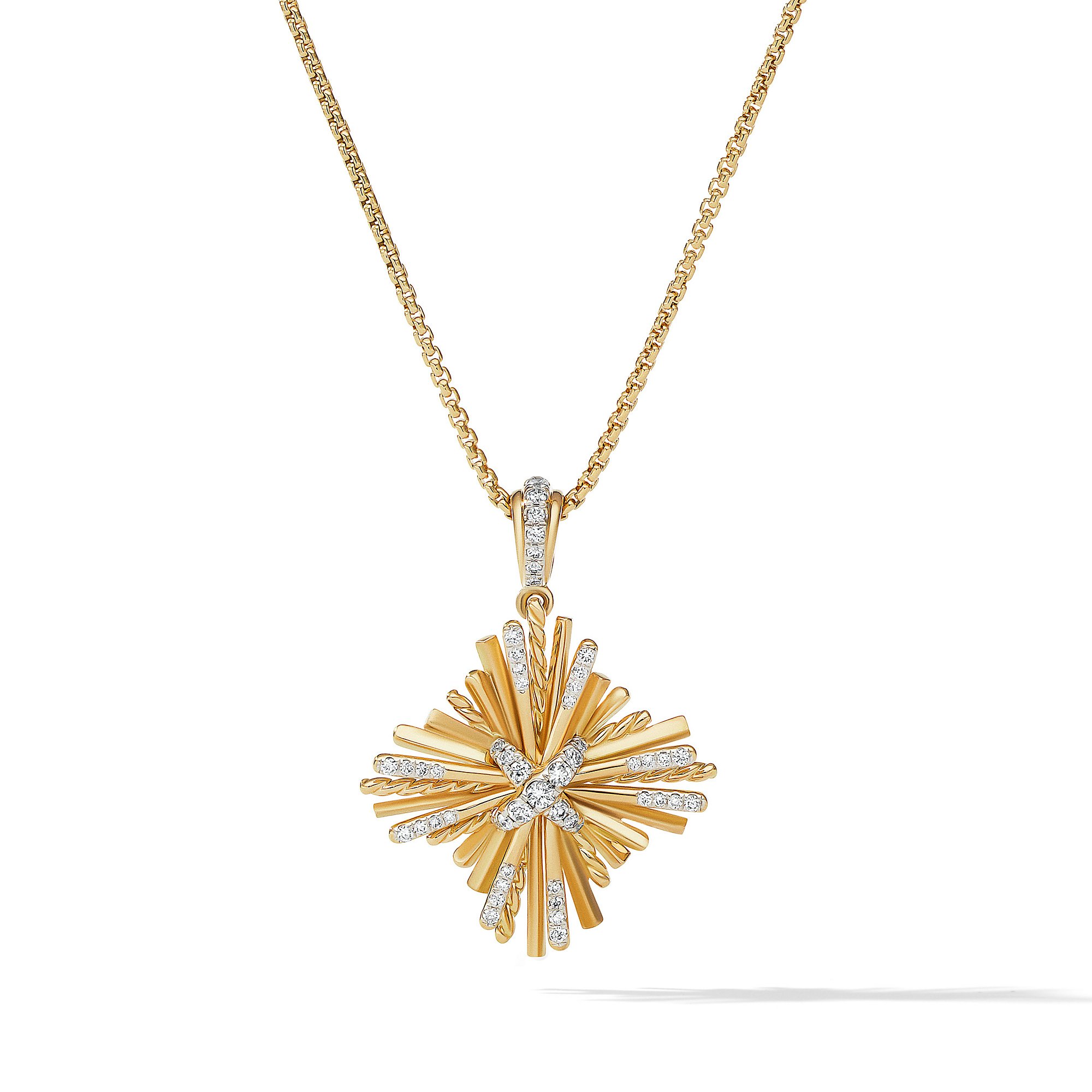 David Yurman Angelika Maltese Pendant in 18K Yellow Gold with Pave Diamonds 1