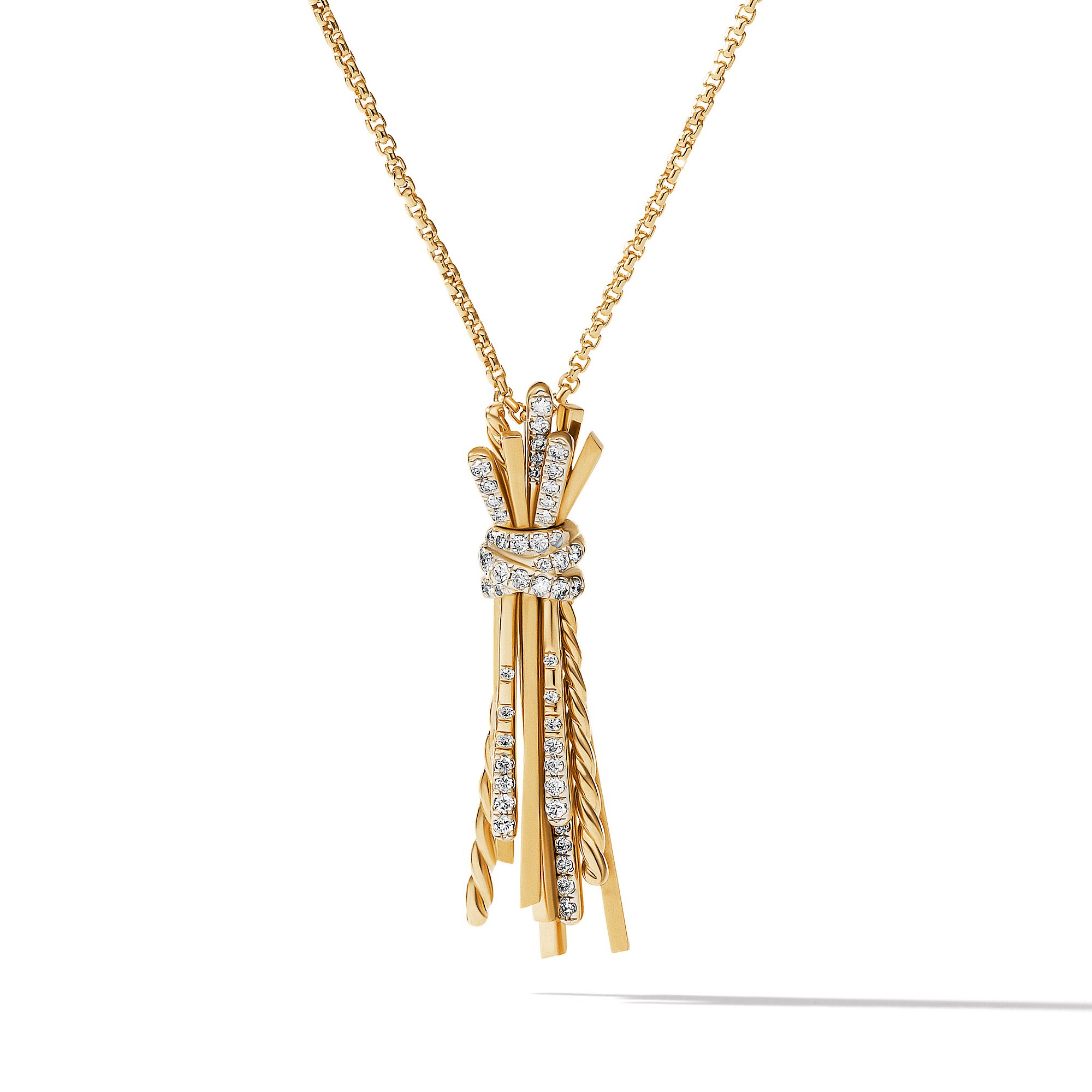 David Yurman Angelika Flair Pendant Necklace in 18K Yellow Gold with Pave Diamonds 2