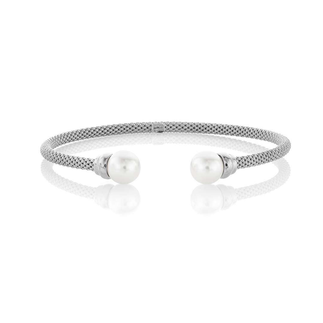 Pearl Tipped Open Cuff Bracelet 0