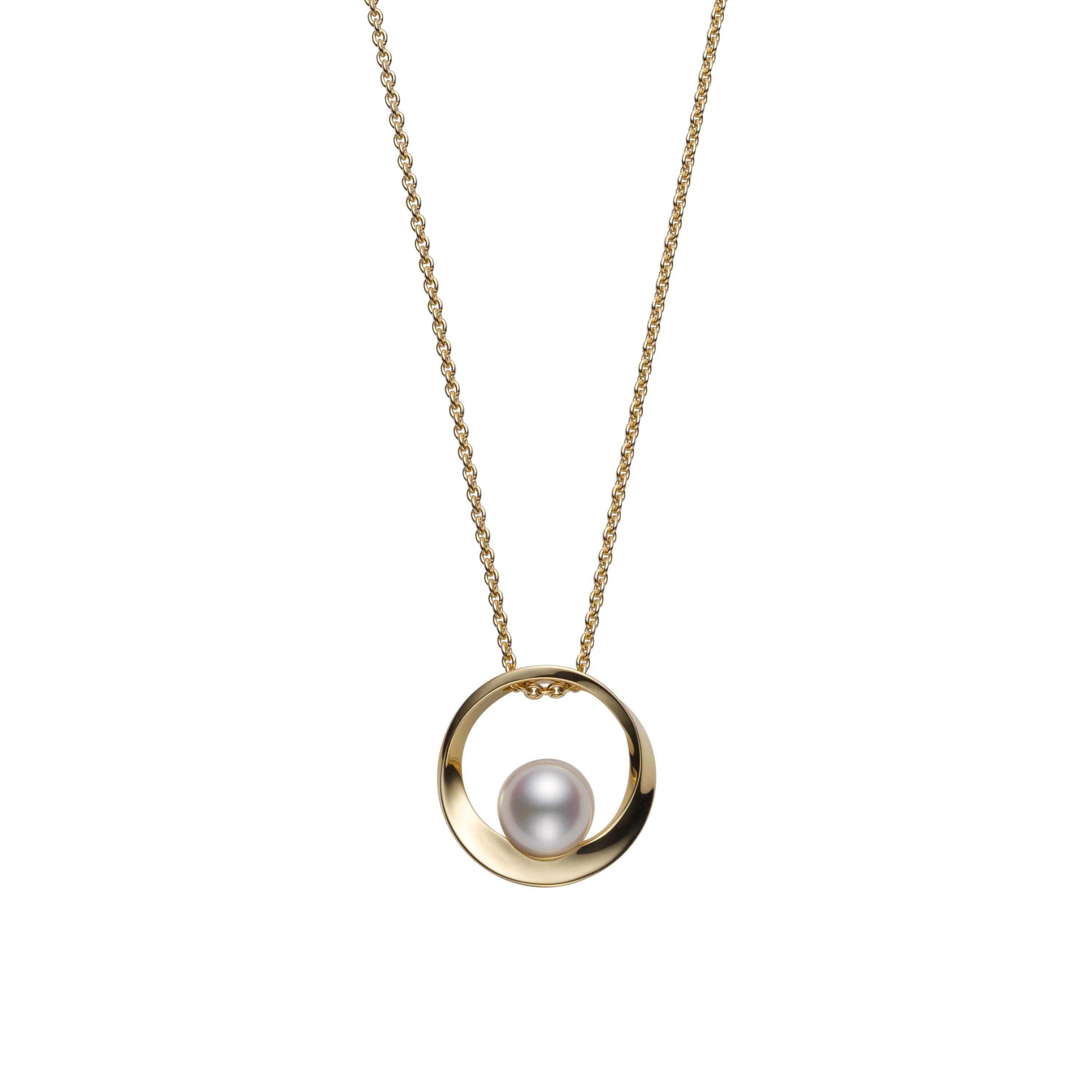 Mikimoto Akoya Cultured Pearl Circle Pendant Necklace 0