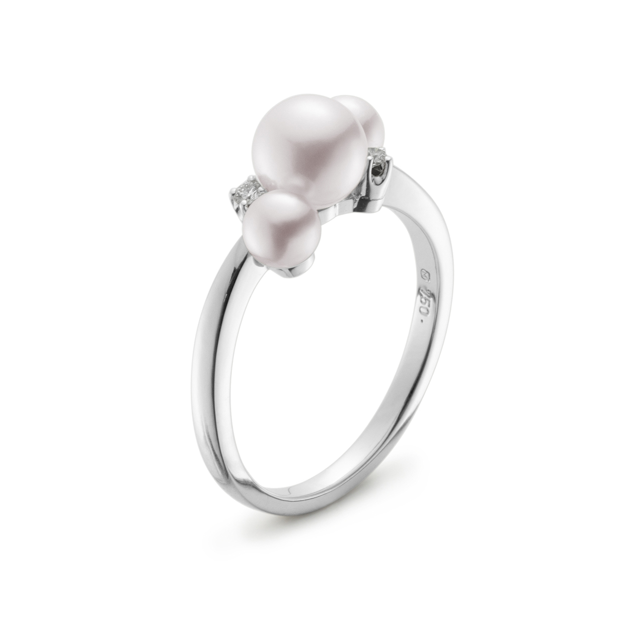 Mikimoto Triple Pearl & Diamond Ring 0