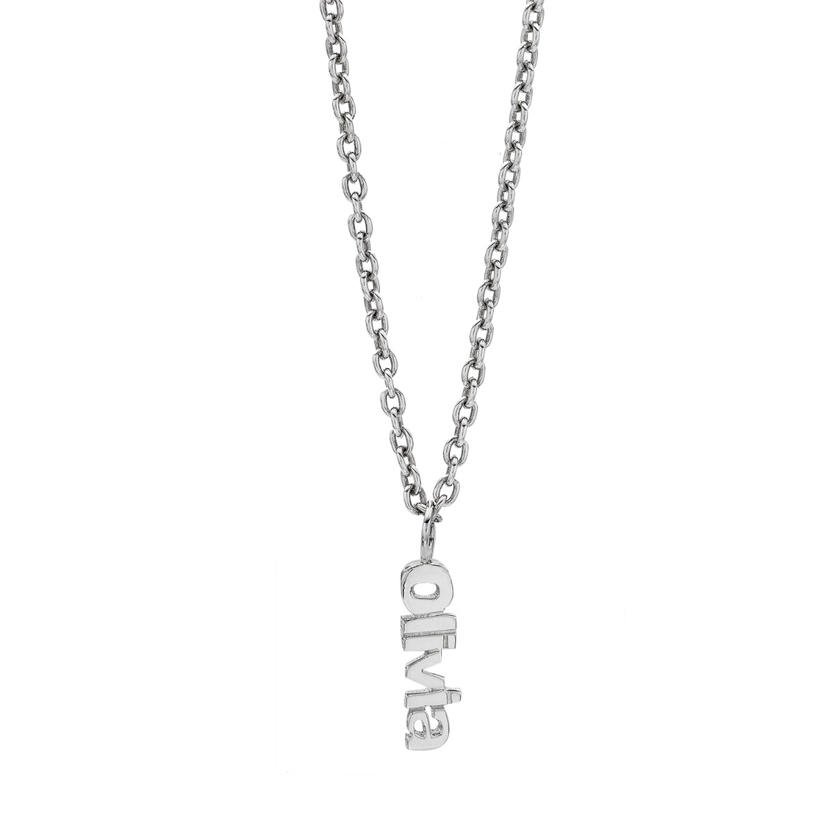 Sterling Silver Single Name Charm Necklace 0