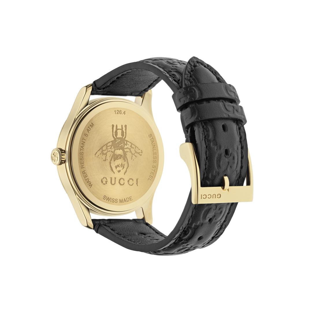Gucci G-Timeless Black Leather Strap G Watch, 38mm 1