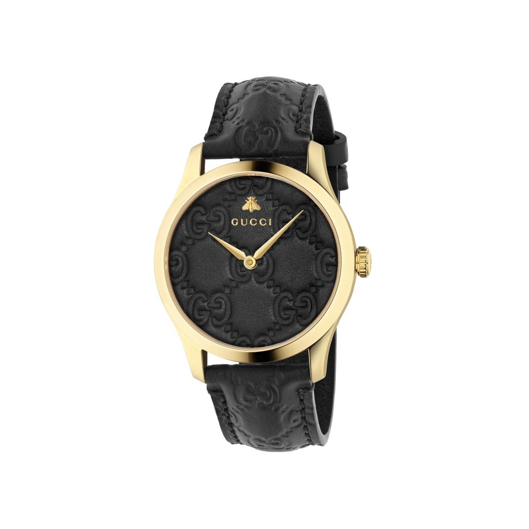 Gucci G-Timeless Black Leather Strap G Watch, 38mm 0
