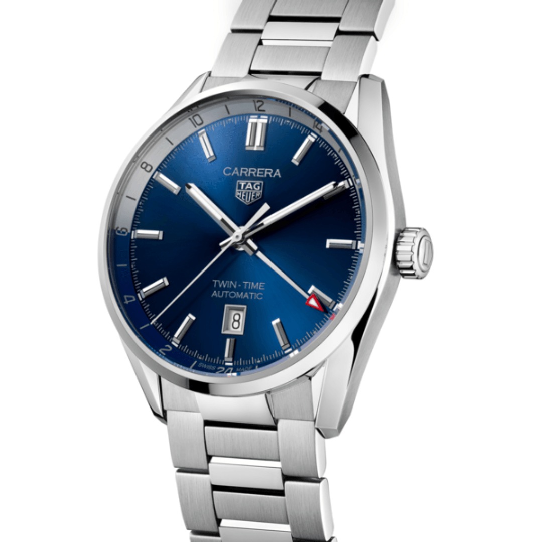 TAG Heuer Carrera Twin- Time Calibre 7 Automatic Watch with Blue Dial 1