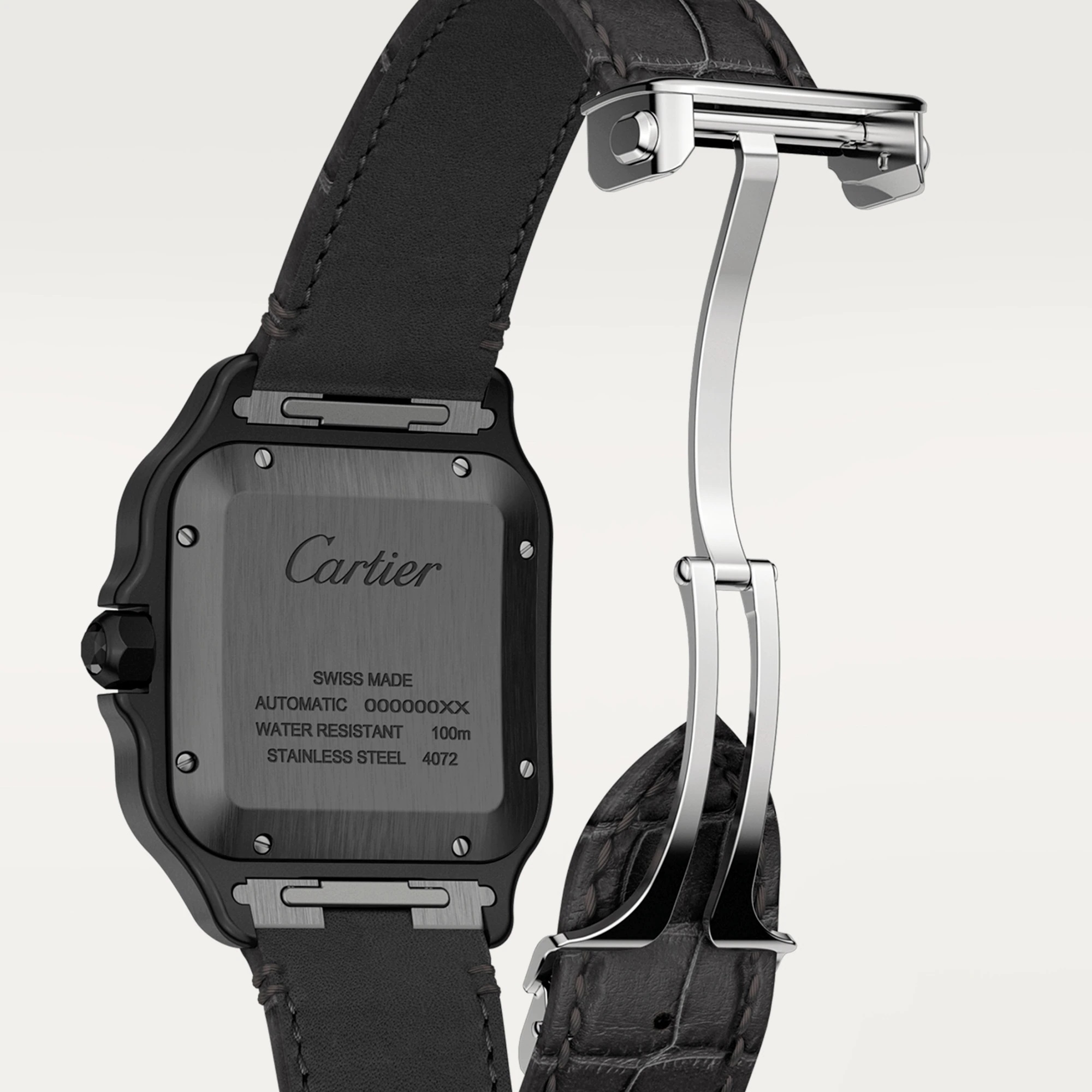 Santos de Cartier Steel and Rubber Watch, large
