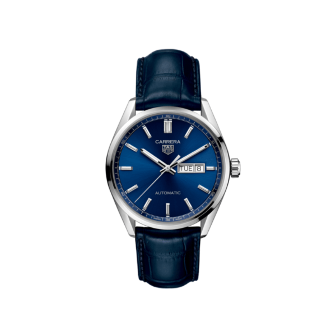 TAG Heuer Carrera Day- Date Calibre 5 Automatic Watch with Blue Dial 0