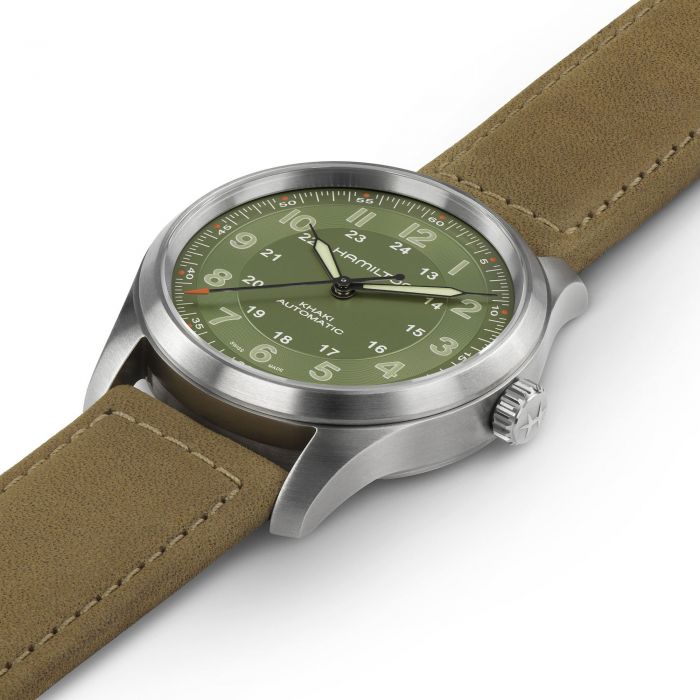 Hamilton Khaki Field Titanium Auto Watch with Green Dial 0